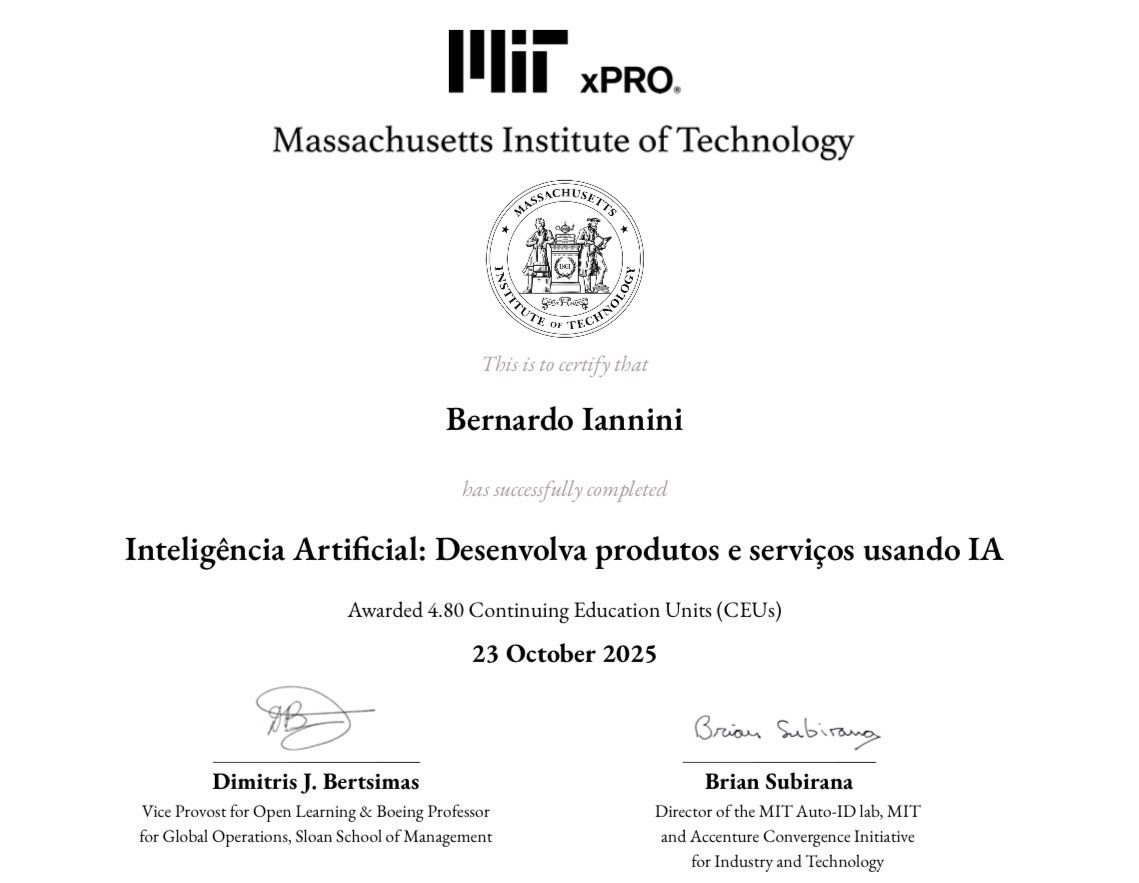 Completed - MIT Designing Products & Services with AI - Bernardo Iannini